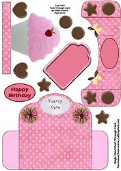 Cup Cake Single Sheet Push Through Card