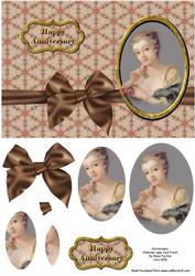 Anniversary Victorian Lady Card Front