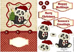 Panda Christmas Card Front