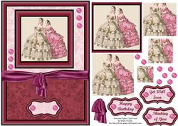 Victorian Ladies Card Front & Pyramid