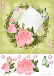 Coral Roses Card Front