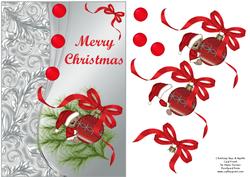 Christmas Bear & Bauble Card Front
