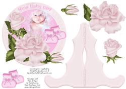 New Baby Girl Plate & Stand
