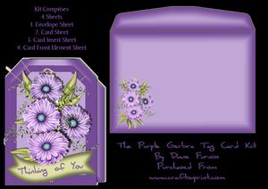 Purple Gerbra Tag Card Kit