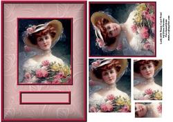 Lady with Roses Card Front