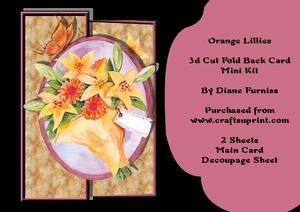 Orange Lillies 3D Fold Back Mini Kit