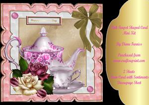 Pink Teapot Shaped Card Mini Kit