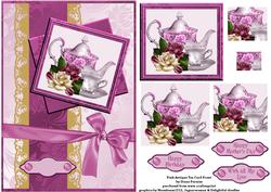 Pink Antique Tea Card Front