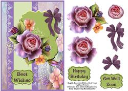 English Rose with Ribbon Card Front