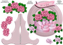 It's a Girl Plate & Stand