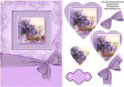 Lilac Heart Pyramid Card Front