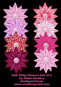 Pink Bling Flowers Combo Kit