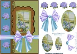 Hydrangea's at the Window Card Front
