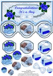 It's a Boy Scalloped Edge Card Front