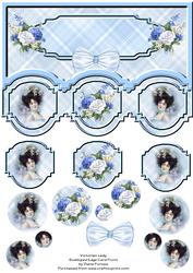 Victorian Lady Scalloped Edge Card Front