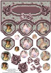 Victorian Ladies Scalloped Edge Card