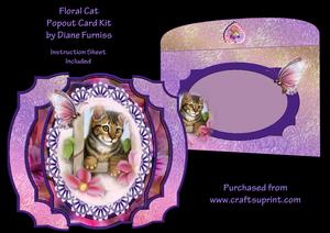 Floral Cat Popout Card Kit