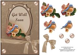 Get Well Blue Bird Card Front