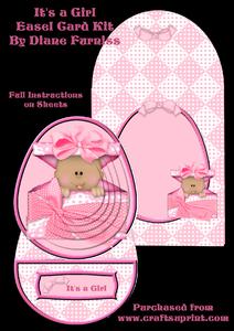 It's a Girl Easel Card Kit