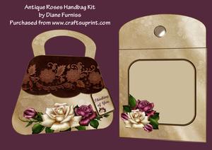 Antique Roses Handbag Card Kit