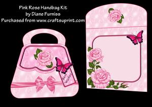 Pink Rose Handbag Card Kit