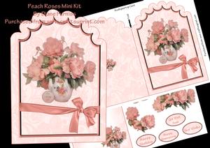 Peach Roses Scalloped Top Mini Kit