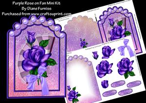 Purple Rose on Fan Scalloped Top Mini Kit