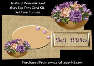 Heritage Roses in Bowl Slot Top Tent Card Kit