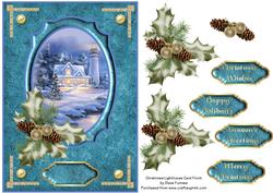 Christmas Lighthouse Card Front