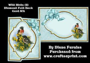 Wild Birds (2) Diamond Fold Back Card