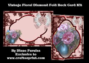 Vintage Floral Diamond Fold Back Card Kit