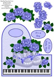 Baby Boy Piano Card Front
