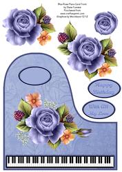 Blue Rose Piano Card Front