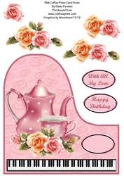 Pink Coffee Piano Card Front