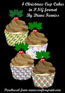 4 Christmas Cup Cakes