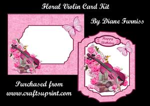 Floral Violin Card Kit