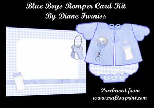 Blue Baby Boy Romper Suit Card Kit