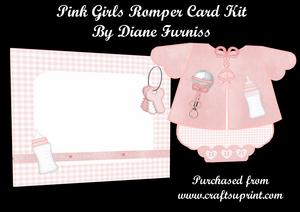 Pink Baby Girls Romper Suit Card Kit
