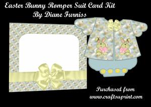 Easter Bunny Romper Suit Card Kit