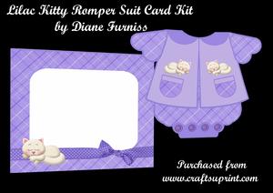 Lilac Kitty Romper Suit Card Kit