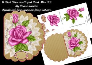 A Pink Rose Scalloped Card Mini Kit