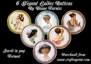 6 Elegant Ladies Buttons