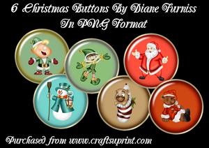 6 Christmas Buttons