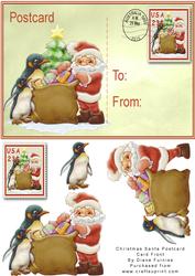 Christmas Santa Postcard Card Front