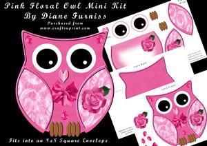 Pink Floral Owl Mini Kit