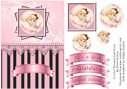 It's a Girl Pyramid Card Front
