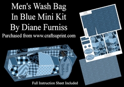 Mens Wash Bag in Blue Mini Kit
