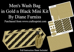 Mens Wash Bag in Gold n Black Mini Kit