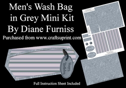 Mens Wash Bag in Grey Mini Kit