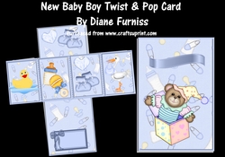 New Baby Boy Twist & Pop Card